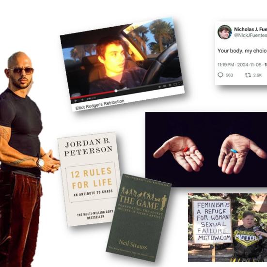 Billedet er en collage af bl.a. Andrew Tate og muskuløse mænd