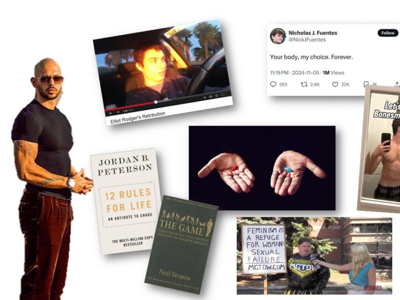 Billedet er en collage af bl.a. Andrew Tate og muskuløse mænd