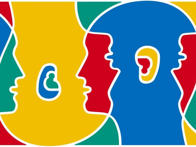 Billedet viser det farvestrålende logo for Den europæiske sprogdag