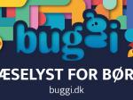 Buggis farverige logo, der appellerer til børn og barnlige sjæle. Måske også hunde